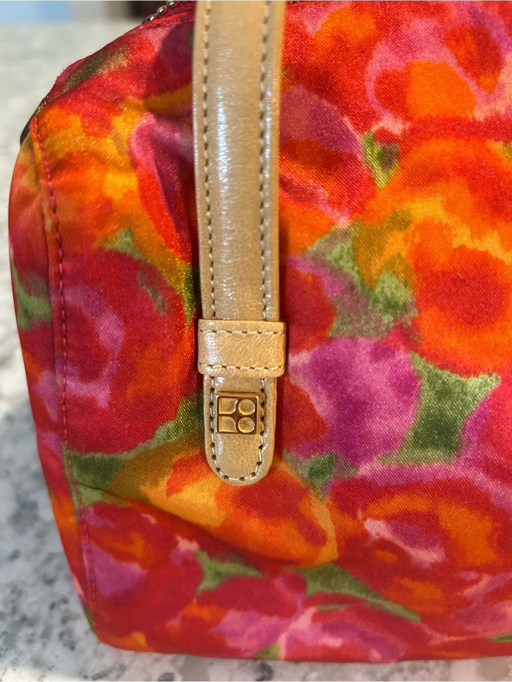 Kate Spade Floral Print Canvas Tote Bag in Red and Orange